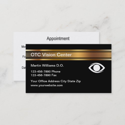 Classy Ophthalmologist Appointment Business Cards