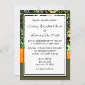 Classy Orange Hunting Camo Wedding Invitations (Back)