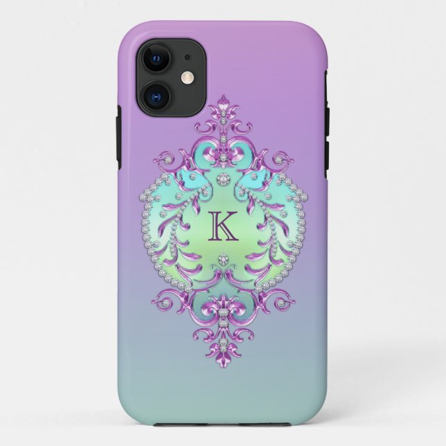 Classy, Ornate Diamonds Monogram Case-Mate iPhone Case (Back)