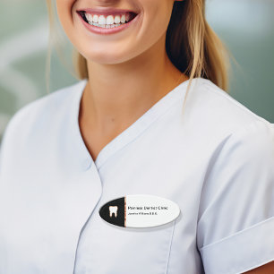 Classy Oval Dental Office Staff Name Tag