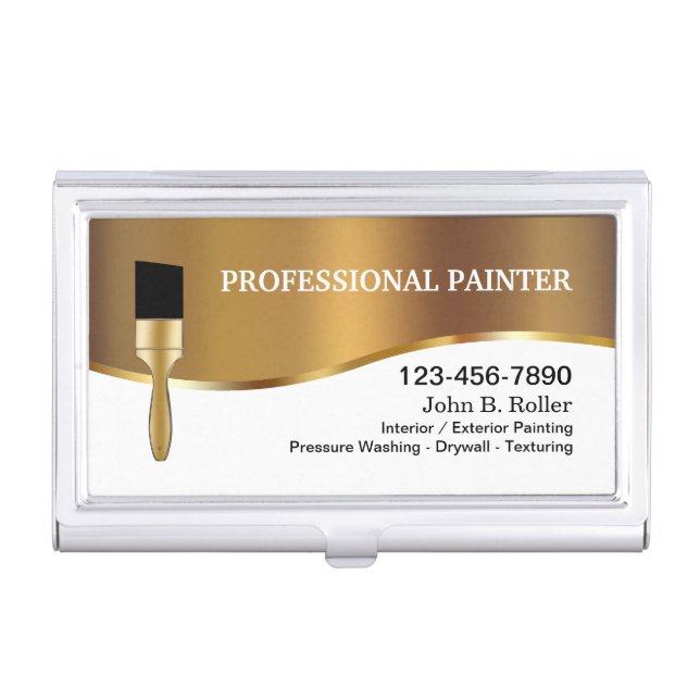 Classy Painter Modern Design Business Card Case (Front)