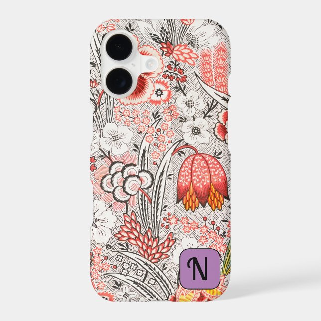 Classy paisley pattern Initials gift for her Iphone Case (Back)