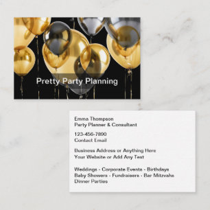 Classy Party Planner Business Cards