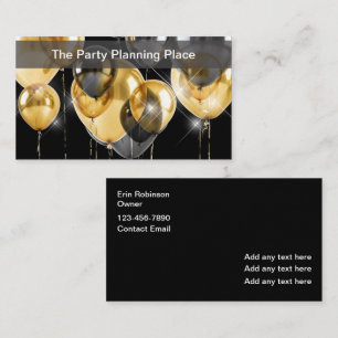 Classy Party Planning Service Balloons Theme Business Card