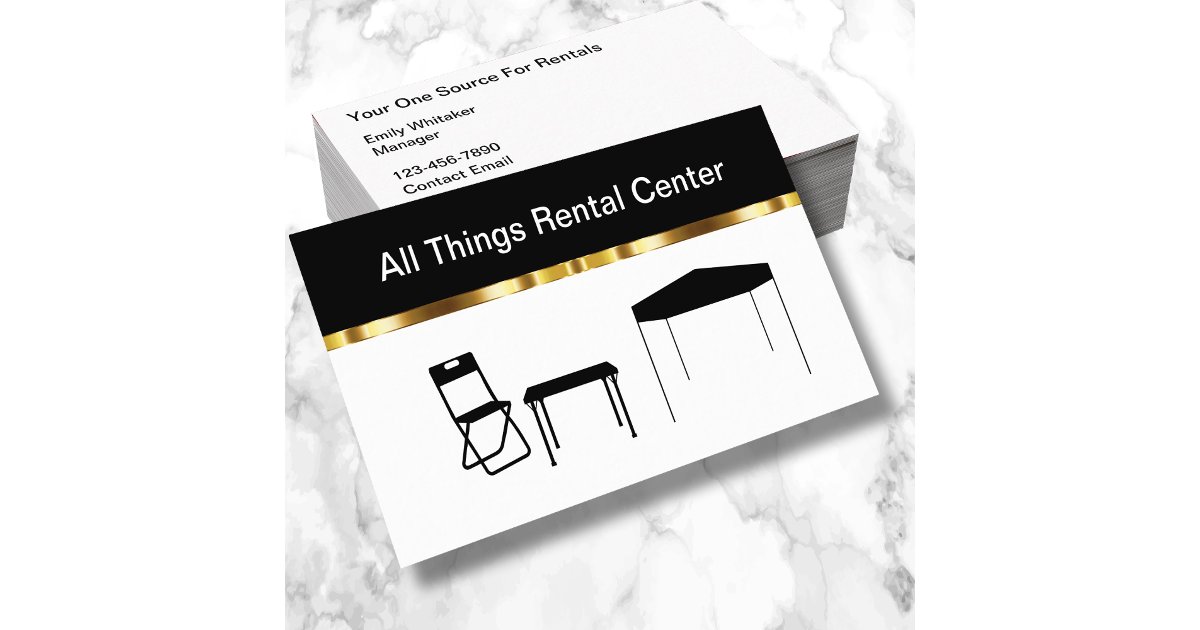 Classy Party Rental Center Business Cards | Zazzle