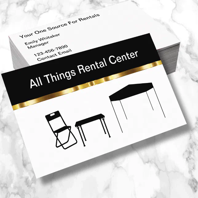Classy Party Rental Center Business Cards | Zazzle