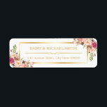 Classy Pastel Flowers White Chic Gold Frame Label<br><div class="desc">Classy Pastel Flowers White Chic Gold Frame Address Label. 
(1) For further customization,  please click the "customize further" link and use our design tool to modify this template. 
(2) If you need help or matching items,  please contact me.</div>
