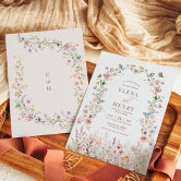 Elegant Spring Wildflower Meadow Fairytale Wedding Invitation