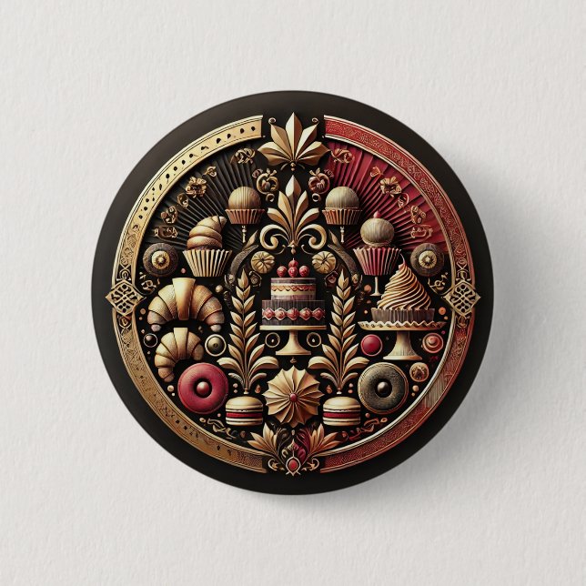 Classy Pastry & Cake Designer's Button (Front)
