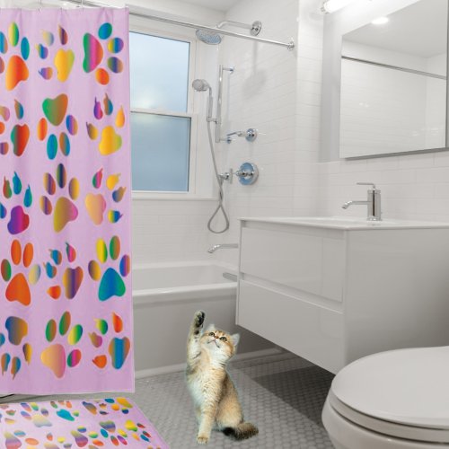 Classy Pawprints Dog Cat animal tracks  Shower Curtain