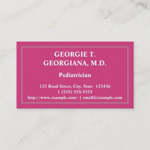 Classy Pediatrician Business Card