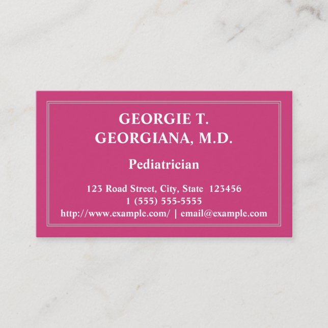 Classy Pediatrician Business Card (Front)
