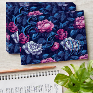 Classy Peonies Floral Mountain Wedding Envelope