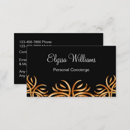 Classy Personal Concierge Unique Business Cards