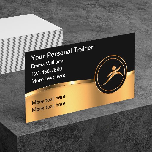 Customizable Classy Personal Fitness Trainer Business Card