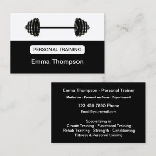 Classy Personal Fitness Trainer Cool Business Card