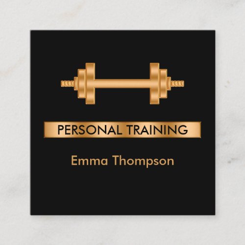 Classy Personal Trainer Fitness Square Business Card
