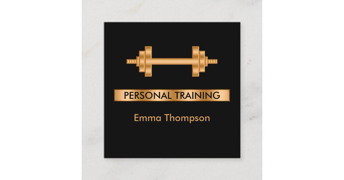 Classy Personal Trainer Fitness Square Business Card | Zazzle