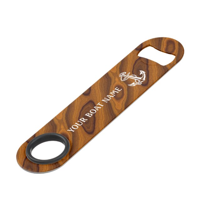 Classy Personalized Boat Nautical Maritime Anchor Bar Key (Back Angled)