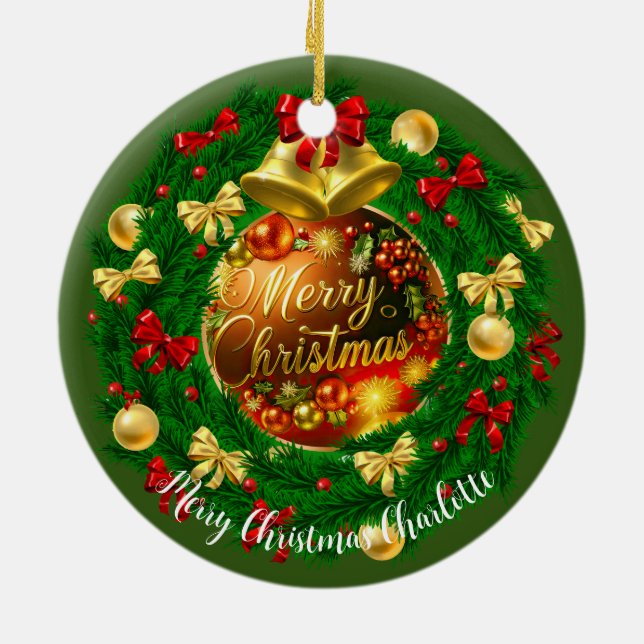 Classy Personalized Christmas Tree Ornaments (Back)