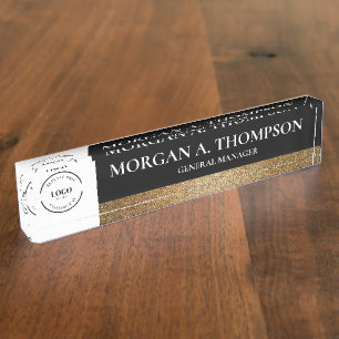Classy Personalized Gold Corporate Executive Name Desk Name Plate