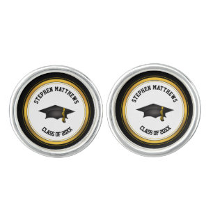 Classy Personalized Graduation Cap and Tassel Cufflinks