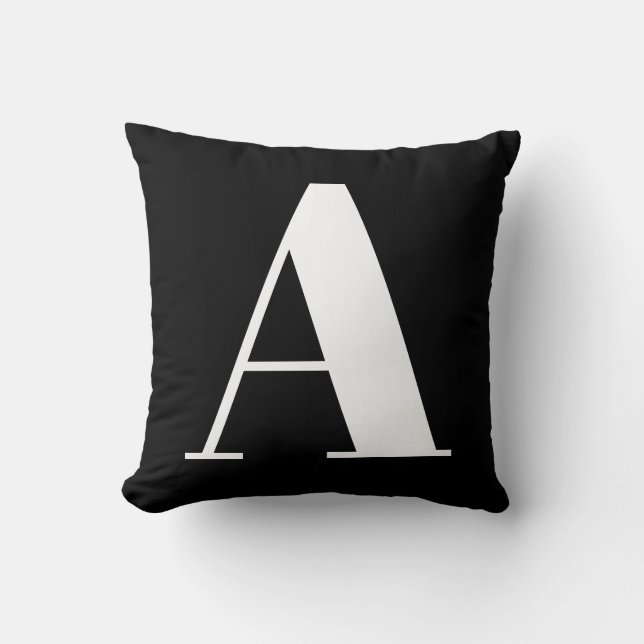 classy personalized LETTER Throw Pillow (Front)