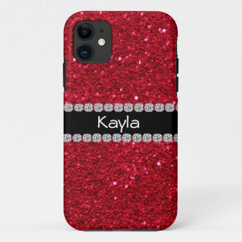 Classy Personalized Red Bling  Iphone  5 Case by PersonalCustom at Zazzle