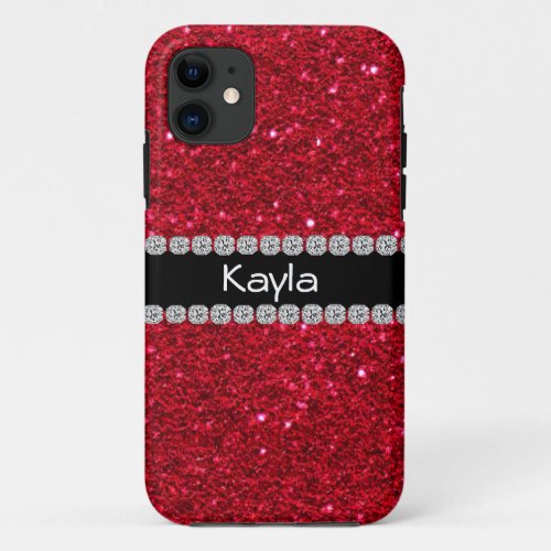 CLASSY PERSONALIZED RED BLING  IPHONE  5 Case