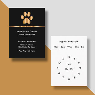 Classy Pet Animal Veterinary Appointment Cards