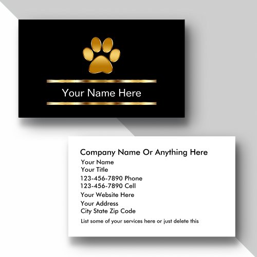 Classy Pet Care Business Cards