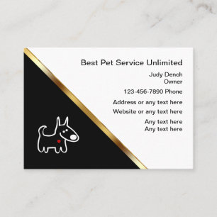 Classy Pet Care Business Cards