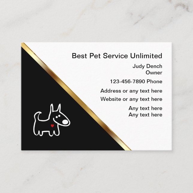 Classy Pet Care Business Cards (Front)
