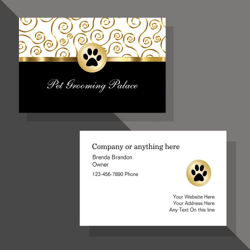 Classy Pet Groomer Business Cards