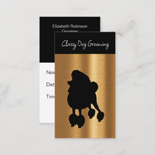 Classy Pet Grooming Appointment Business Cards