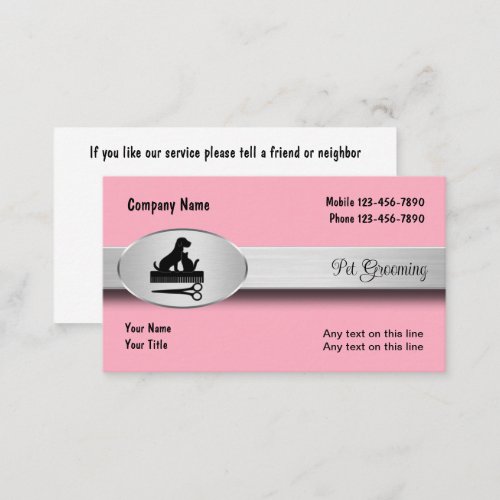 Classy Pet Grooming Business Cards