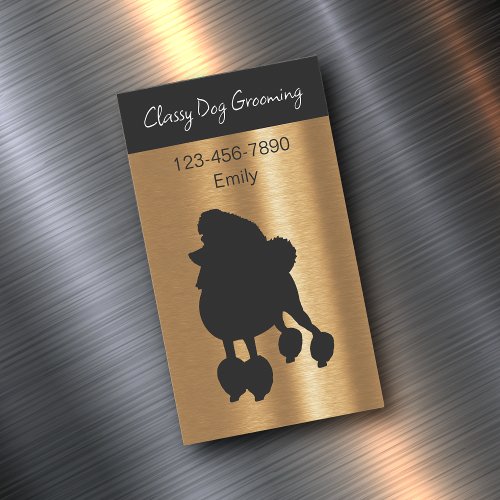 Classy Pet Grooming Magnetic Business Cards