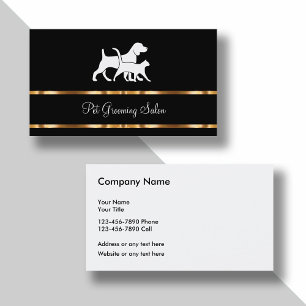 Classy Pet Grooming Salon Modern Business Card