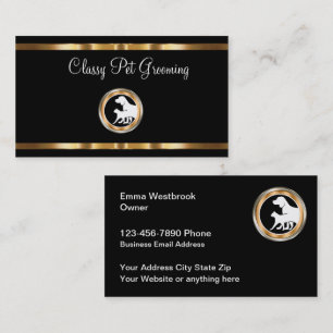 Classy Pet Grooming Service Business Card