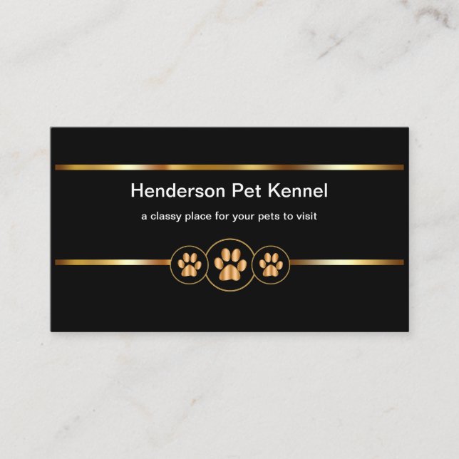 Classy Pet Kennel Business Card (Front)