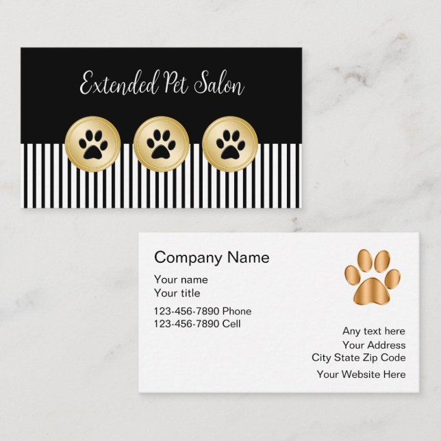 Classy Pet Salon Business Cards (Front/Back)