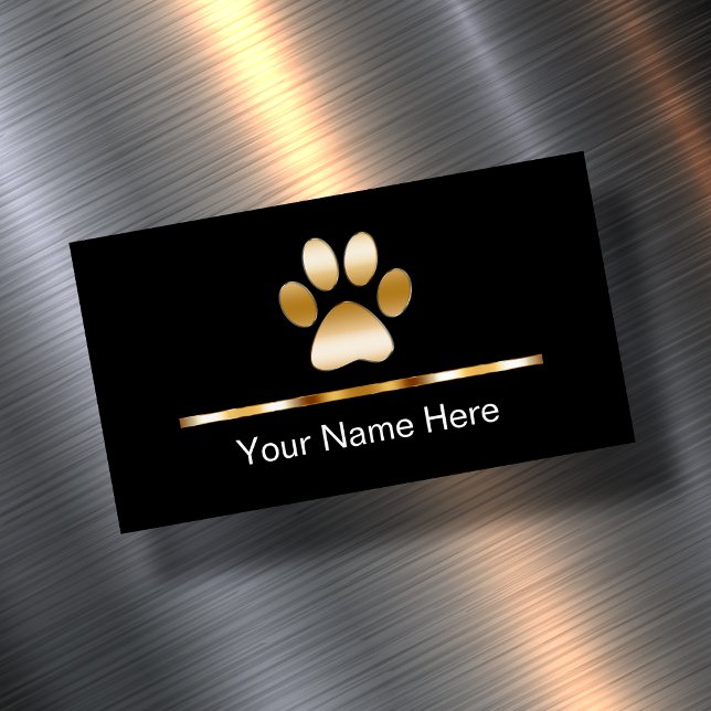 Classy Pet Service Business Card Magnet (Simple magnetic business cards for a pet care service)