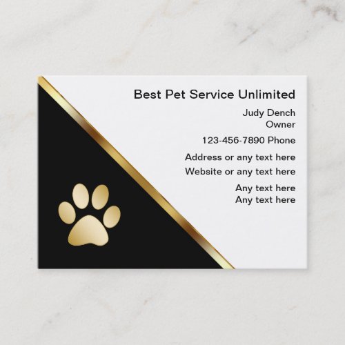 Classy Pet Service Business Cards