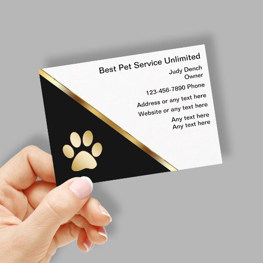 Customizable Classy Pet Service Business Cards