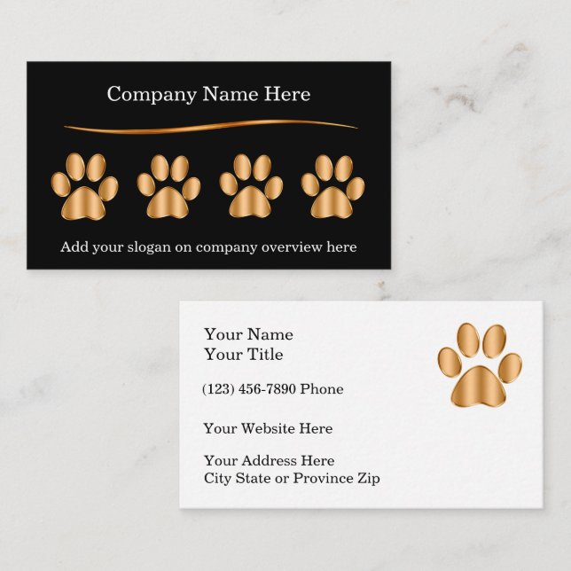 Classy Pet Service Business Cards (Front/Back)