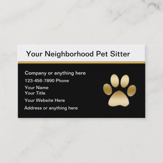 Classy Pet Sitter Business Cards