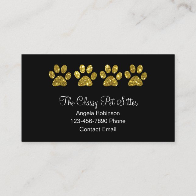 Classy Pet Sitter Business Cards (Front)