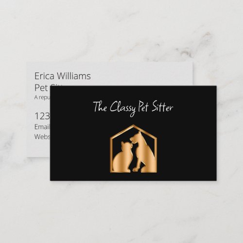 Classy Pet Sitter Dog And Cat Business Cards
