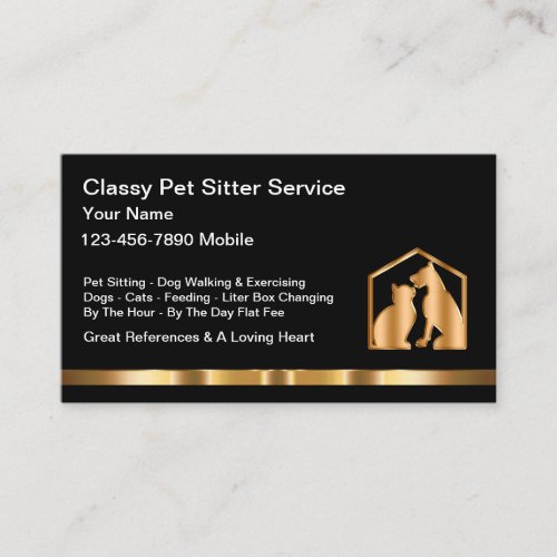 Classy Pet Sitter Home Services Business Card