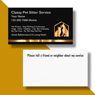 Classy Pet Sitter Home Services Business Card